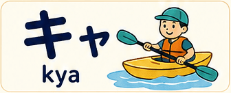 Mnemonic katakana キャ: kayak